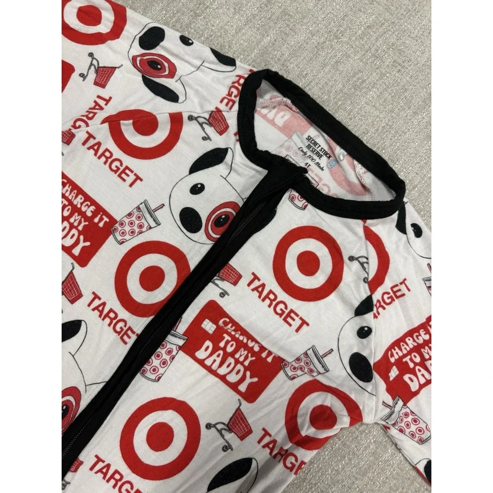 Secret Stock Reserve Target Bamboo Pajama Zippy Size 4T Bullseye 100 Made Rare